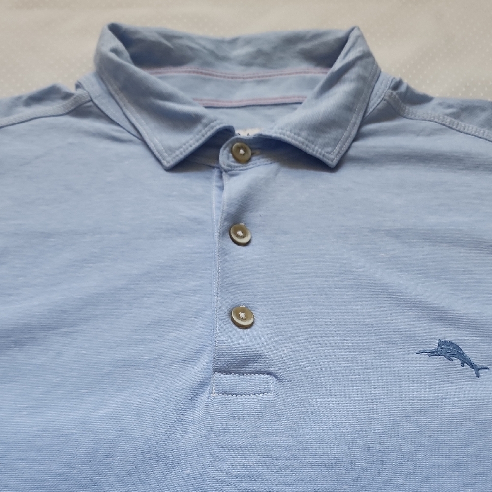 Tommy Bahama Sky Blue Polo Shirt (Large)